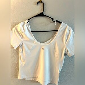 Lululemon white crop top shirt